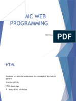 Dynamic Web Programming: Pertemuan 2