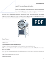 Horizontal Pressure Steam Autoclave: Main Features