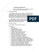 Informe Complementario Multideportivo de Jivia, Huanuco