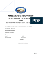 Madda Walabu University: College of Natural and Computational Science Department of Environmental Science