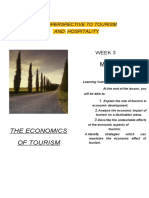 The Economics of Tourism: Microperspective To Tourism and Hospitality