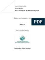 Actividad 1. Reformas Constitucionales. Actividad 2. Sujetos Procesales. Actividad Integradora. Funciones de Las Partes Procesales en Audiencia