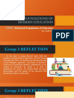 Group 3 Reflection Historical Foundations of Education