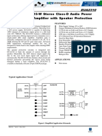 15-W Stereo Class-D Audio Power Amplifier With Speaker Protection