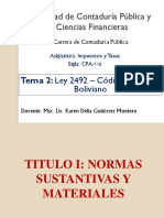 Tema 2 - Ley 2492 Código Tributario Boliviano