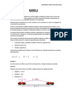 El MRU Se Define El Movimiento en El Cual Un Objeto Se Desplaza en Línea Recta