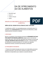 Demanda de Ofrecimiento de Pago de Alimentos