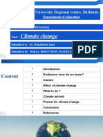 Climate Change: Punjabi University Regional Centre, Bathinda