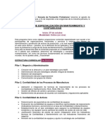 Programa de Especialización en Mantenimiento y Confiabilidad - Estructura