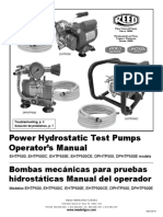 Power Hydrostatic Test Pumps Operator's Manual: Bombas Mecánicas para Pruebas Hidrostáticas Manual Del Operador