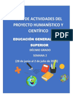 Semana 2 Proyecto Científico y Humanístico 10mo