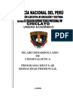 Silabo Desarrollado de Criminalistica