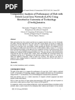 Comparative Analysis of Performance of Hub With Switch Local Area Network (LAN) Using Riverbed in University of Technology (Utech), Jamaica