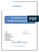 Budgétisation Des Approvisionnements