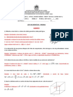 Lista Inicial Sobre Prismas - Gabarito