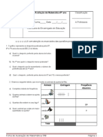 Ficha Avaliação Estatística e Racionais