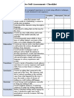 Narrative Self-Assessment-Checklist: Complete D Attempted Not Yet Introduction I Wrote A Beginning That Engages and