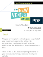 The Rock Center For Entrepreneurship: Sample Pitch Deck