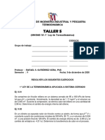 Taller UNIDAD IV, 1° Ley de La Termodinámica, 15-08 20