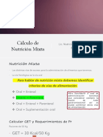 Cálculo de Nutrición Mixta EJEMPLO