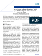 .A Study On Causes and Impact On Land Alienation of Tribal Community Living in HD Kote, Mysuru District Karnataka