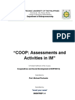 "COOP: Assessments and Activities in IM": Department of Entrepreneurship