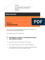 Servicio de Alertas y Notificaciones Bancolombia