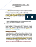 Module 3 - Going Concern Asset Based Valuation - DCF