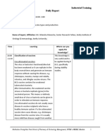 B.Pharm. Industrial Training Daily Report