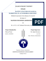 Comperative Analysis On Sales &: Marketing in Automobile Industry