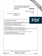 Additional Mathematics: Cambridge International Examinations General Certificate of Education Ordinary Level