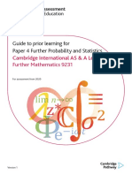 Guide To Prior Learning For Paper 4 Further Probability and Statistics