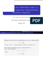 Semana 1 - Intervalo de Confianza para La Media Poblacional (Varianza Desconocida)