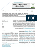 Journal Innovation Knowledge: Indicators Used To Measure Service Innovation and Manufacturing Innovation