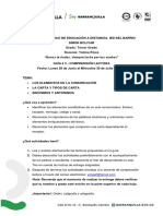 Guía #3 Comprensión Lectora Tercer Grado