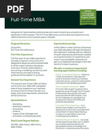 Full-Time MBA: Experiential Learning Program Structure