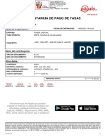 Constancia de Pago de Tasas: Datos de La Operación