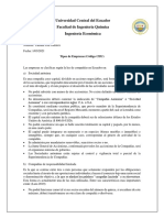 Tipos de Empresas (Código CIIU) PILA TATIANA