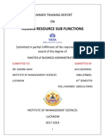 Human Resource Sub Functions: Summer Training Report ON