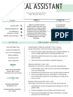 Medical Assistant Resume Sample - Notre Dame Sea Green