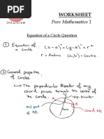 WORKSHEET - Equation of A Circle