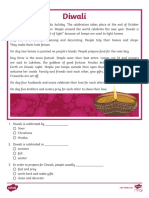 Diwali Reading Passage Comprehension Activity