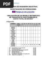 Informe Final de Modelo de Transporte Invope