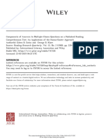 Components of Answers To Multiple-Choice Questions A Published Reading Comprehension Test An Application of The Hanna-Oaster Approach