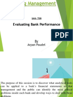 Evaluating Bank Performance