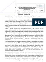 11º Ano Ficha de Trabalho Sobre A Ciência