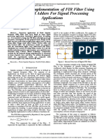 An Efficient Implementation of FIR Filter Using High Speed Adders For Signal Processing Applications