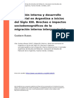 Gustavo Busso (2007) - Migracion Interna y Desarrollo Territorial en Argentina A Inicios Del Siglo XXI. Brechas e Impactos Sociodemografic (..)