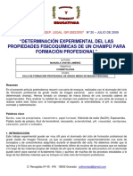 Determinación Experimental Del Las Propiedades Fisicoquímicas de Un Champú para Formación Profesional