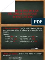 Clasificación de Las Palabras Según Su Acentuación